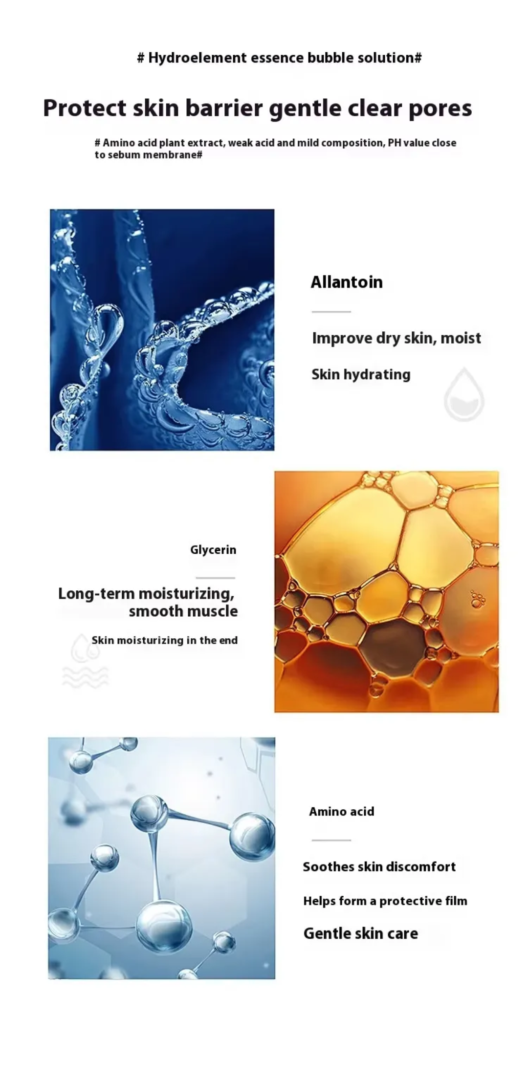 GAYEGF Water Element Essence Bubble Hydrafacial White Foam Liquid 400ml (Org)