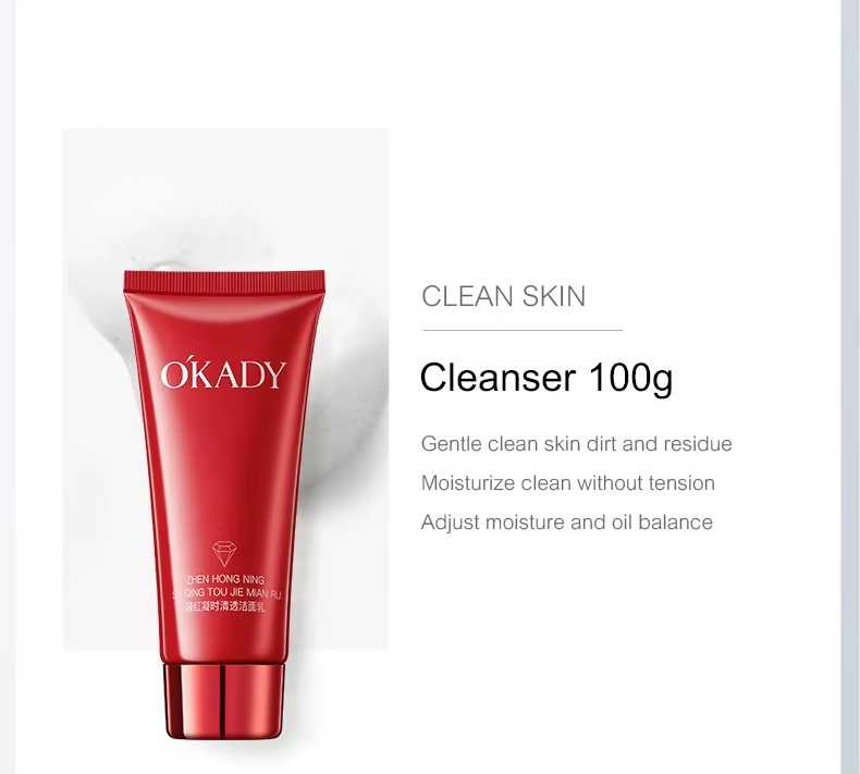 OKADY Radiant Red Timeless Whitening Skin Care Set 10 PCs