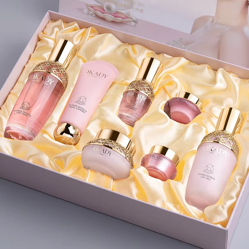 OKADY Flower Secret Pure Pearl Lady Skin Care Set 7 PCs