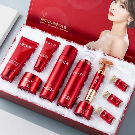 OKADY Radiant Red Timeless Whitening Skin Care Set 10 PCs