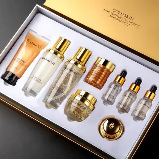 BEILINGMEI Gold Skin Whitening Moisturizing Hydrating Luxury 9 Pcs Set