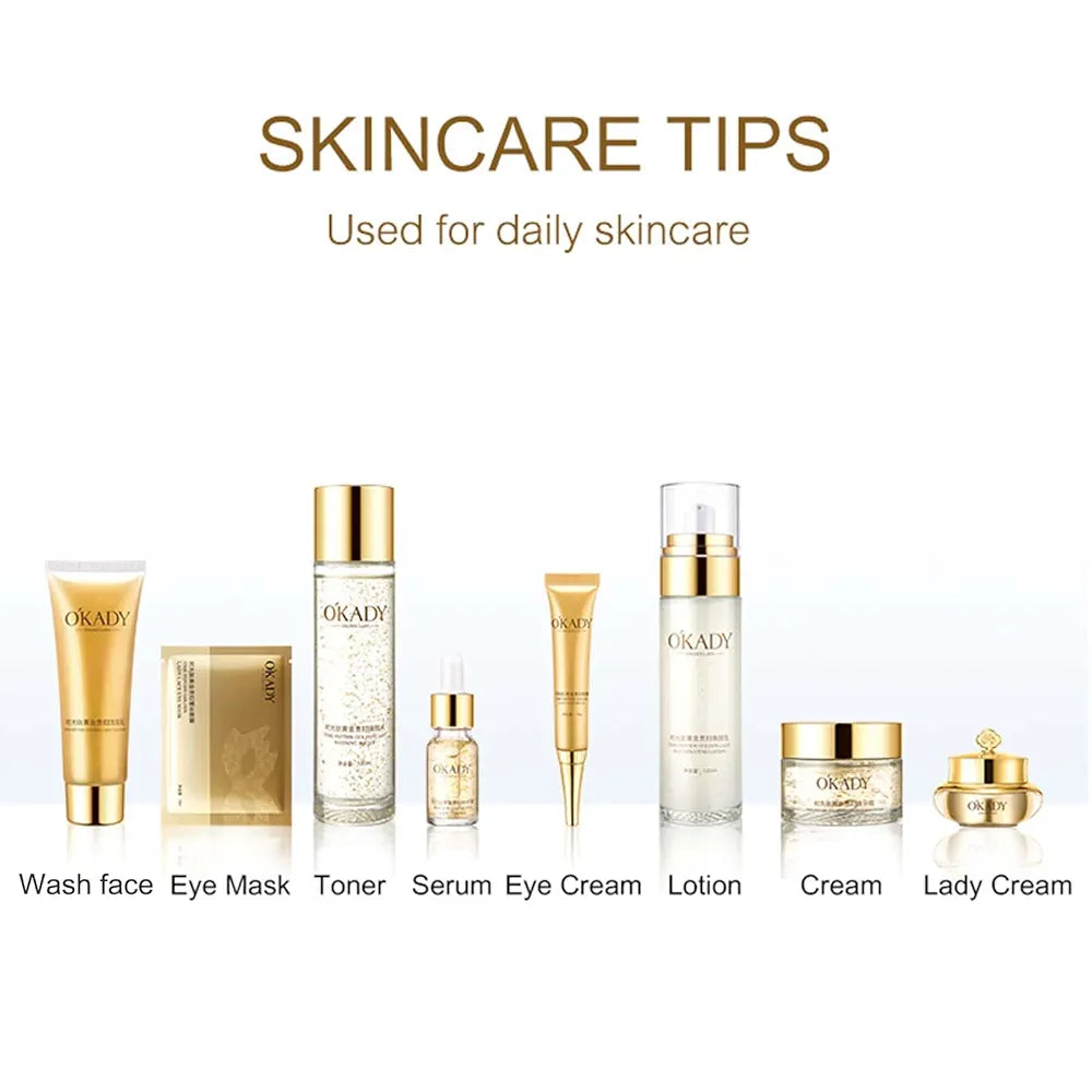 OKADY Time Peptide Gold Lady Skin Care Set 10 Pcs