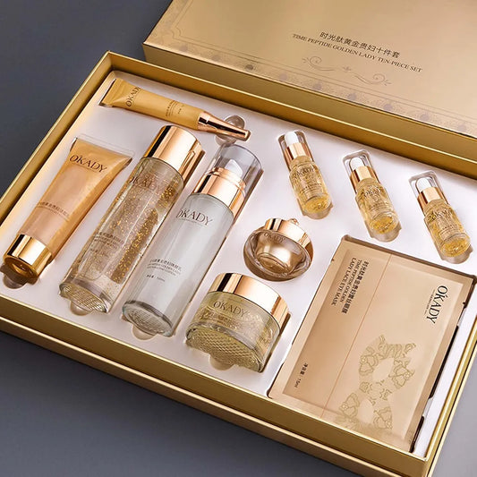 OKADY Time Peptide Gold Lady Skin Care Set 10 Pcs
