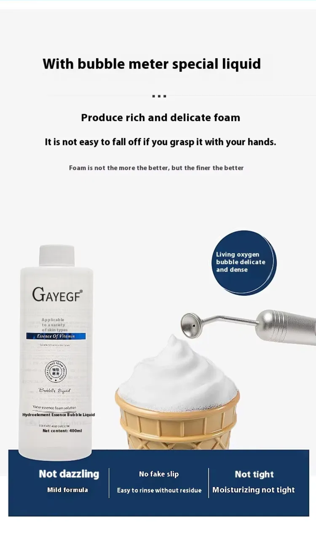 GAYEGF Water Element Essence Bubble Hydrafacial White Foam Liquid 400ml (Org)